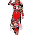 thumbnail image 1 of CASINO RED QUEEN OF HEARTS PATTERN RED-HEARTS ART Long Sleeved Shirt Dress prom dress clothes for women, 1 of 6