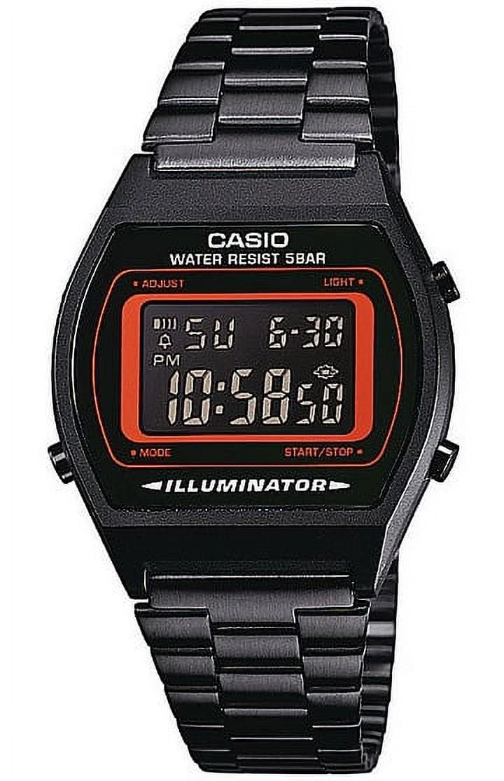 CASIO B640WB-4B orange dial metal belt black unisex digital watch