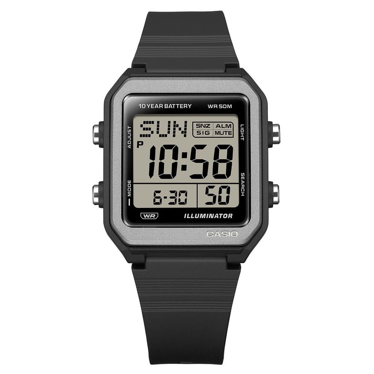 CASIO BLACK DIGITAL RESIN 10 YR BATTERY 50M WR W221H-1AVKC