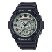 Casio Mens Chronograph Wristwatch 100M Water Resistant 10-Yr Battery White & Black
