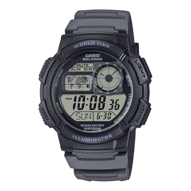 Casio Mens Digital Round Wristwatch Lc Analog 10-Yr Battery 100M