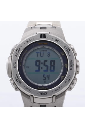 Pre-Owned CASIO Pro Trek Triple Sensor Line PRW3100T7JF Men's Digital Watch in Silver,...
