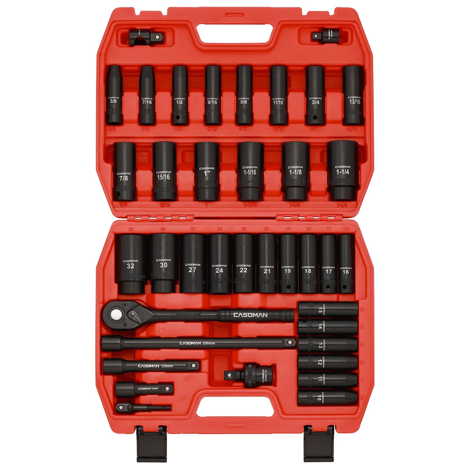 CASOMAN 13/16 Zoll Stecknuss – 1/2 Zoll Antrieb, Aus Chrom-Molybdän-Stahl, Für Schlagschrauber & Achsmuttern