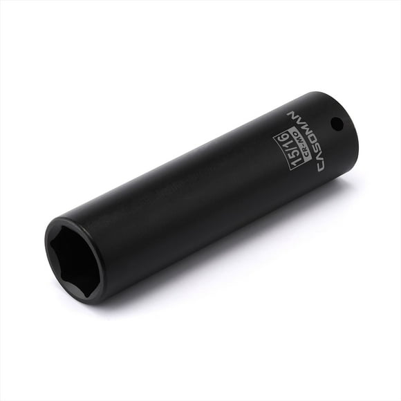 CASOMAN 1/2-inch Drive Extra Deep Socket (15/16"), CR-MO, SAE, 6-Point, Extra Long