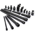thumbnail image 1 of CASOMAN 18-Piece Drive Tool Accessory Set, Premium CR-V Steel with Black Phosphate Finish, Includes Socket Adapters, Extensions and Universal Joints and Impact Coupler, Professional Socket Accessories, 1 of 8