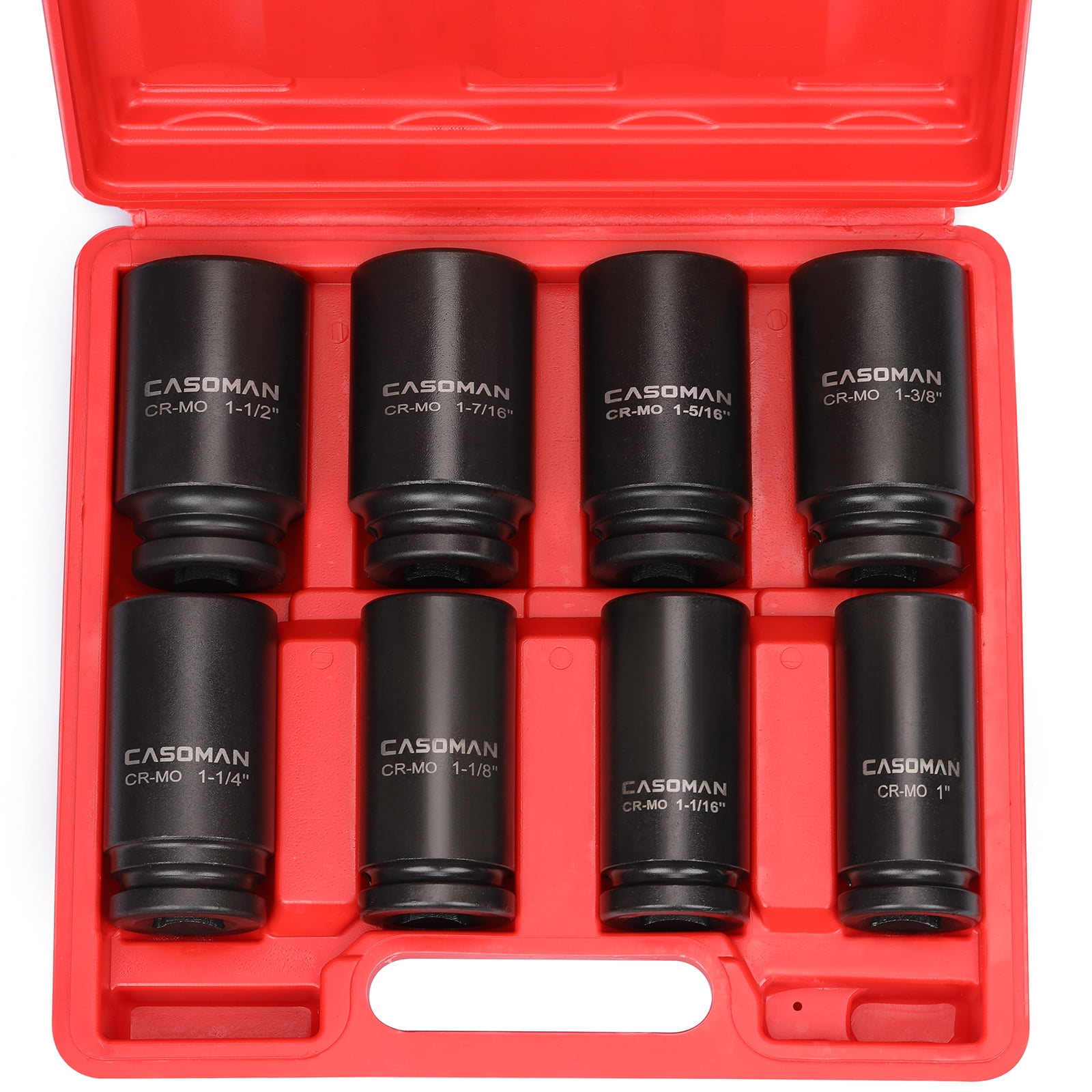 CASOMAN 3/4" Drive Deep Impact Socket Set, 8 Piece Set, SAE Sizes (1