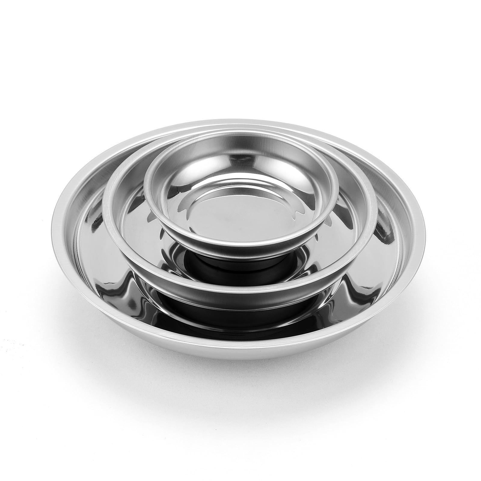 CASOMAN 3Piece Round Trays Set, 3" 4" 6", Stainless Steel