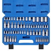 CASOMAN 60PCS Master Torx Bit Socket & External Torx Socket Set, S2 & Cr-V Steel, Mirror Finish, E4-E24, T6-T70, TT6-TT70, TP8-TP60