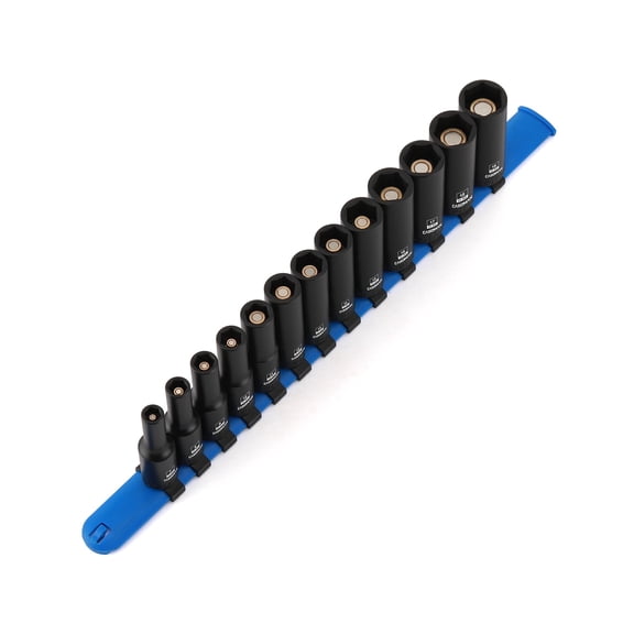 CASOMAN 13PCS 3/8"Drive Magnetic Impact Socket Set, Deep, 6-Point, Metric, 7mm to 19mm, CR-MO