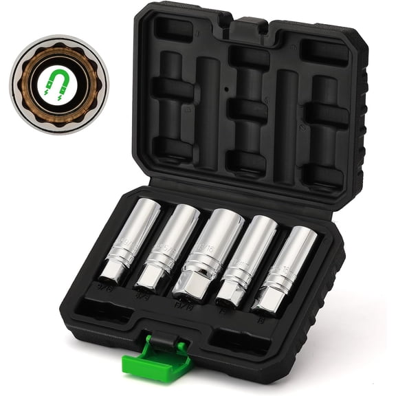 CASOMAN Pro 1/2- Inch Drive Wheel Protector Impact Socket, 1/2" Thin Wall Deep Impact Socket Set Plastic Sleeve Lug Nut, 4 Pieces Set, 6 Point,Metric, 17mm,19mm,21mm,22mm