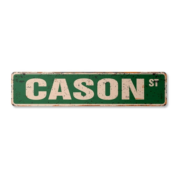 CASON Vintage Plastic Street Sign Childrens Name Room Sign | Indoor/Outdoor | 24" Wide