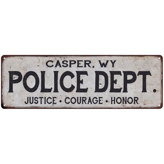 CASPER, WY POLICE DEPT. Home Decor Metal Sign Gift 6x18 106180012603