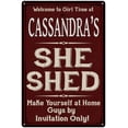 thumbnail image 1 of CASSANDRA'S She Shed Red Sign Lady Cave 8 x 12 High Gloss Metal 208120088272, 1 of 1