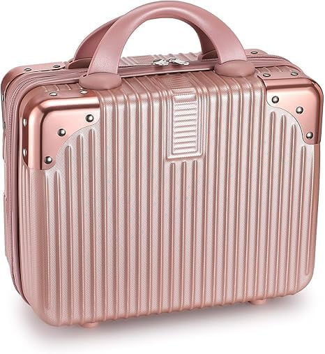 CASSARINA Mini Hard Shell Travel Luggage Makeup Vanity Case with Lock ...