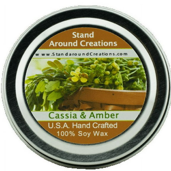 CASSIA & AMBER TIN 4-OZ. ALL NATURAL SOY CANDLE