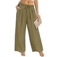 thumbnail image 1 of CASSIE LIZ Pants Plus Size Womens Green Lounge Yoga Pants Knit Palazzo Summer Athletic Pants Casual Workout Wide Leg Pants Fashion Loose Fit Drawstring Exercise Pants with Pocket XL 14W 16W, 1 of 7