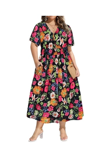 dress woman Long Black Formal Dress with Three-Quarter Sleeves Black / 6 main image 1
