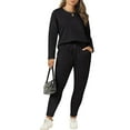 thumbnail image 1 of CASSIE LIZ Plus Size 2 Piece Outfits for Women Solid Pajamas Sets Fall Casual Lounge Long Sleeve Knit Winter Loose Fit Sweat Suits with Pocket (XL-5XL), 1 of 12