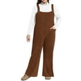 thumbnail image 1 of CASSIE LIZ Jumpsuit for Women Plus Size 5X Brown Adjustable Strap Dressy Fall Casual Sleeveless Wide Leg Winter Overalls Outfits Clothes with Pocket 5XL 26W 28W, 1 of 7