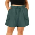 thumbnail image 1 of CASSIE LIZ Plus Size Shorts 3X Womens Athletic Bermuda Green Shorts Ladies Stretch Knit Shorts Casual Summer Active Drawstring Shorts Loose Fit Lounge Beach Cargo Shorts with Pocket 3XL 22W 24W, 1 of 5