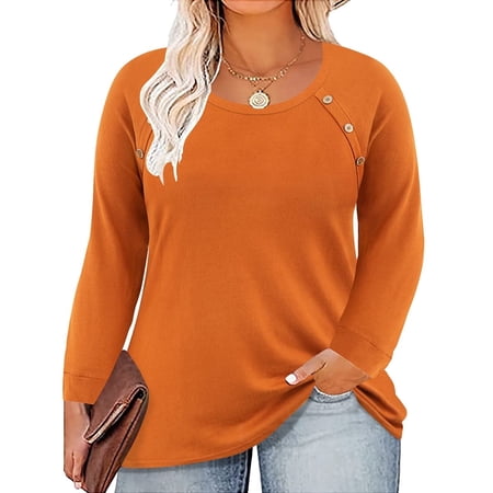 CASSIE LIZ Plus Size Tops Long Sleeve Womens Shirts Fall Sweatshirts Fashion Tee Loose Fit Tunics Winter Blouses Casual Pullovers Solid/Tie Dye/Floral/Buttons (XL-5XL)