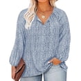 thumbnail image 1 of CASSIE LIZ Plus Size Tops Womens Long Sleeve Shirts Fall V Neck T Shirts Fashion Drawstring Tunics Loose Fit Summer Blouses Casual Pullovers Boho/Floral/Leopard (XL-5XL), 1 of 4