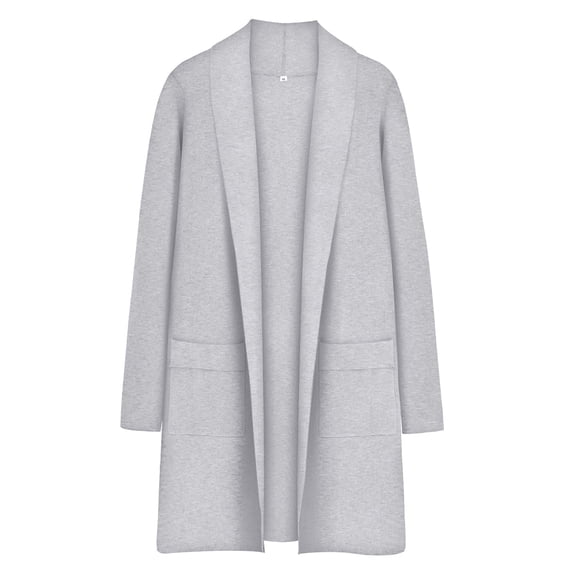 CASSIE LIZ Plus Size Winter Coats for Women 4X Fall Trench Lightweight Gray Cardigan Sweaters Long Sleeve Open Front Ladies Outerwear with Pocket 4XL 24W 26W