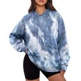 thumbnail image 1 of CASSIE LIZ Plus Size Womens Hoodies Long Sleeve Tie Dye Oversized Sweatshirts Casual Loose Blue Hoodies Drawstring Pullover Fall and Winter Tops 3XL 22W 24W, 1 of 7