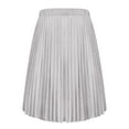 thumbnail image 1 of CASSIE LIZ Women's Plus Size 3X Solid White Plicated Detail Pleated Skirts Drawstring Stretchy Skirt 3XL 22W 24W, 1 of 3