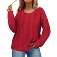 thumbnail image 1 of CASSIE LIZ Womens Plus Size Sweaters 4X Crew Neck Knit Pullover Fall Fashion Wine Red Loose Fit Winter Dressy 4XL 24W 26W, 1 of 10