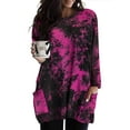 thumbnail image 1 of CASSIE LIZ Womens Tops Plus Size Long Sleeve Purple Tie Dye Shirts Fall Crew Neck Sweatshirts Fashion Tee Loose Fit Tunics Winter Blouses Casual Oversized Pullovers with Pocket XL 14W 16W, 1 of 6