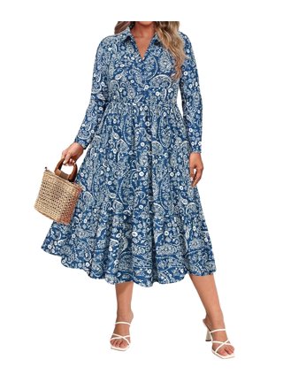 Ellazhu Women's Casual Short Sleeve Patchwork Dress - Plaid Button Down With Tulle Mesh Hem, Plus Size, Cotton Blend