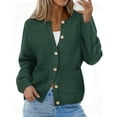 thumbnail image 1 of CASSIE LIZ Womens Plus size Cardigan Sweaters Long Sleeve Crewneck Button Down Knit Green Sweaters Fall Winter Lightweight Cardigans 5XL 26W 28W, 1 of 9