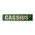 thumbnail image 1 of CASSIUS Vintage Aluminum Street Sign Childrens Name Room Metal Sign rustic metal tin | Indoor/Outdoor |  24" Wide, 1 of 4
