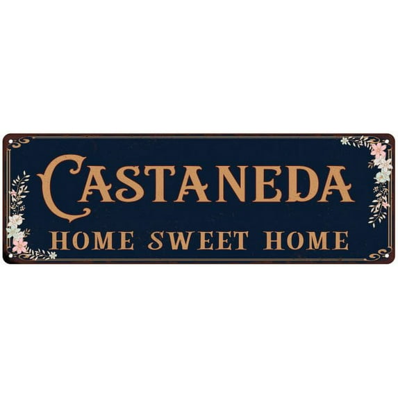 CASTANEDA Home Sweet Home Victorian Look 8x24 Metal Sign 108240046956