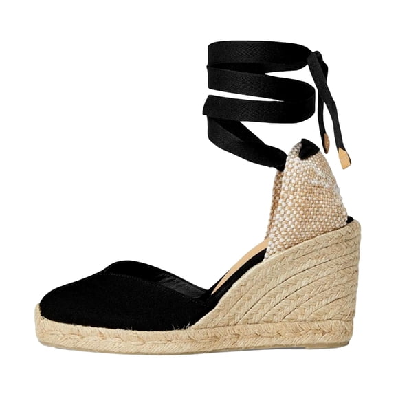 CASTANER Chiara 80 mm Wedge Espadrille Black 20993-100 Women's Size 9
