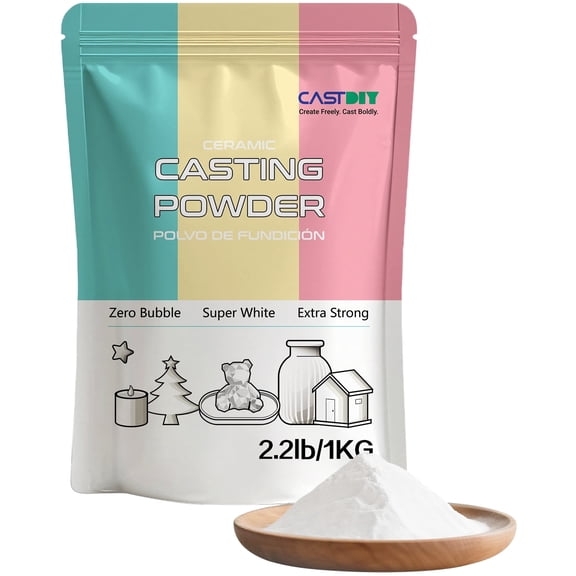 CASTDIY Plaster Gypsum Powder, 2.2LB Non-toxic Plaster for Gifts,Fast-Setting,Super-White Gypsum for Decor,Hand Casting Kit