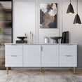 thumbnail image 1 of CASTLE PLACE 4-Drawers and 2 Large White Contemporary Sideboard Accent Cabinet, 1 of 11