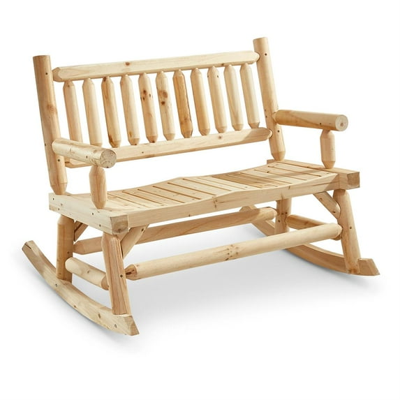 CASTLECREEK 2-Seat Wooden Rocking Bench