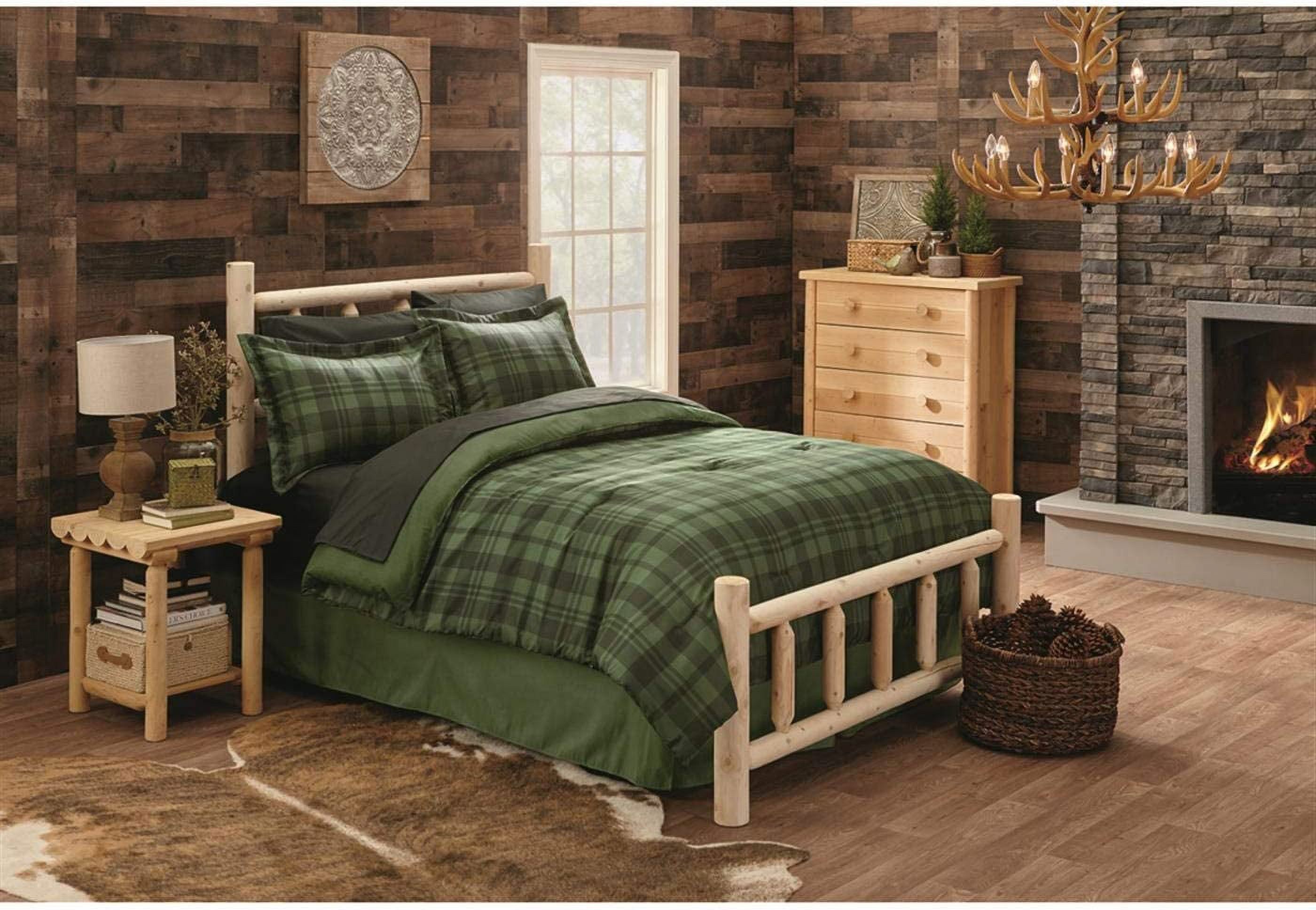 CASTLECREEK Wood Bed Frame with Headboard, Cabin Decor, Heavy Duty