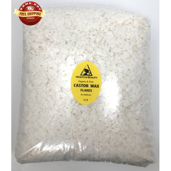 CASTOR WAX FLAKES ORGANIC VEGAN PASTILLES BEADS PREMIUM NATURAL 100% PURE 8 LB