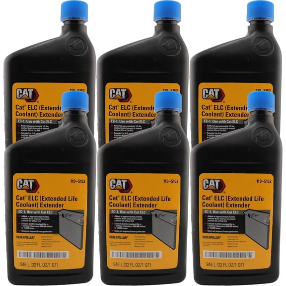 CAT 119-5152 (1195152) ELC Extended Life Coolant Extender 32 fl oz Bottle Ensures Performance to 12,000 Hours, Contains Bittering Agent (Case of 6)