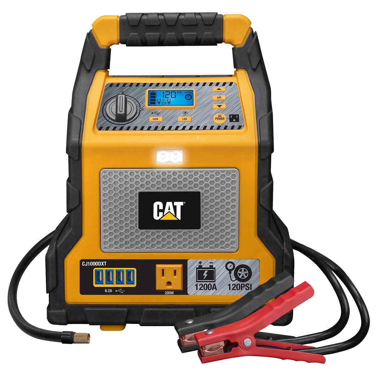 CAT 1200A Jump Starter, 200W Inverter, 120 PSI Compressor, USB