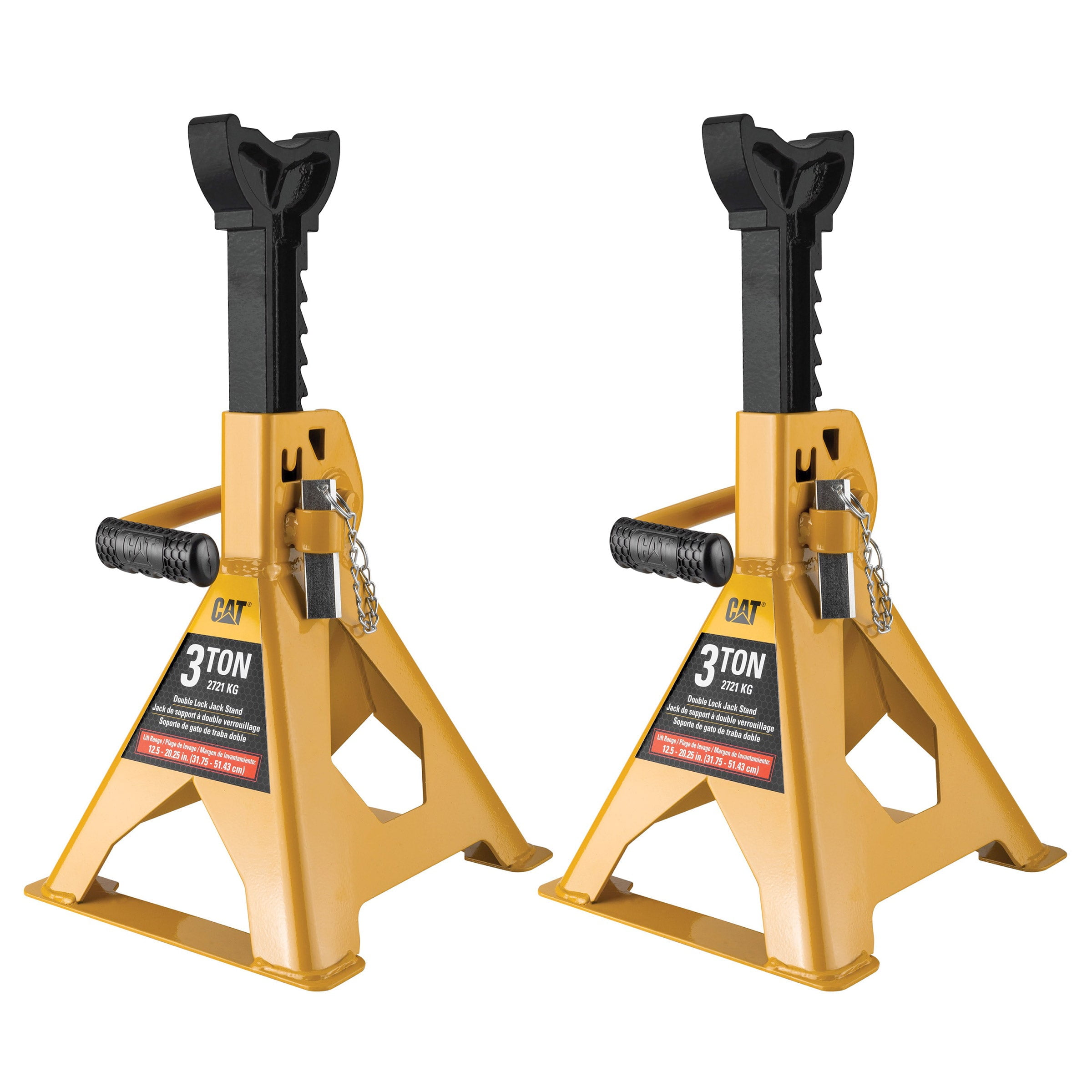 CAT 3 Ton Ratchet Style Jack Stand Set with Safety Lock, Durable
