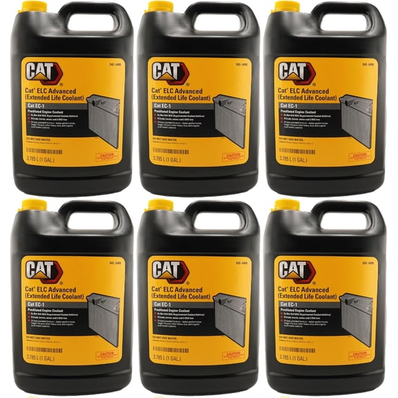 CAT 542-6490 (5426490) ELC Advanced Extended Life Coolant 50/50 Premix 1 Gallon Jug Case of 6 Genuine EC-1 Coolant, Do Not Add Water, Bittering Agent