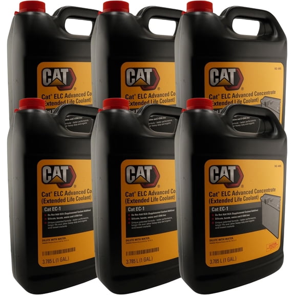 CAT 542-6493 (5426493) ELC Advanced Extended Life Coolant Concentrate 1 Gallon Bottle Genuine EC-1 Coolant, Dilute with Ion-Free Water, Contains Bittering Agent (Case of 6)