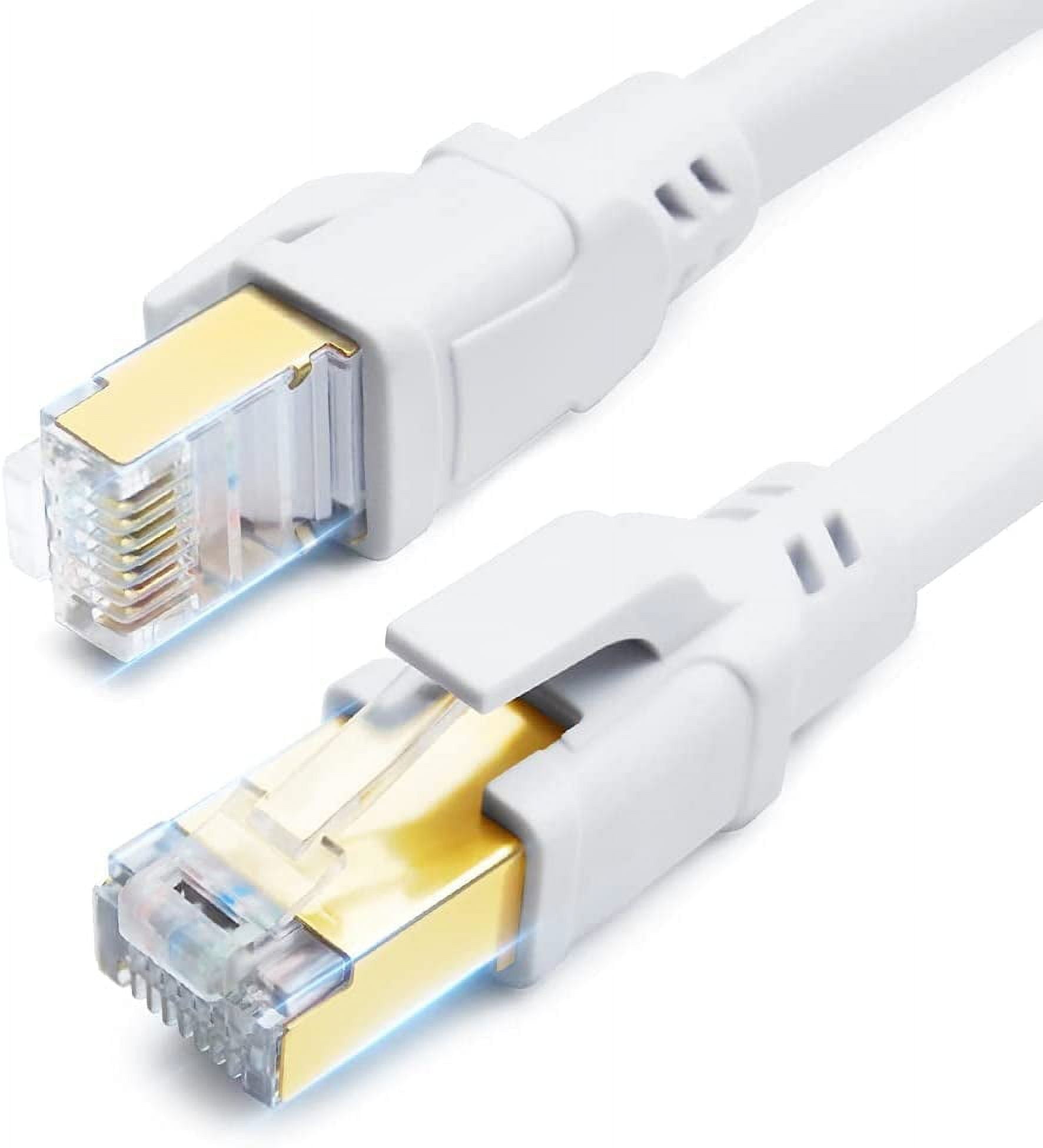 CAT 8 Ethernet Cable 82ft, Indoor & Outdoor, High Speed 40Gbps 2000MHz SFTP  Internet Cable with Gold Plated RJ45 