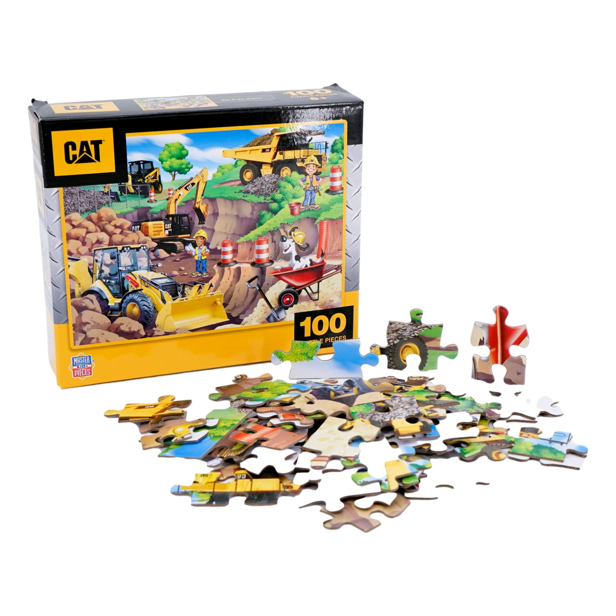 CAT A Day at the Quarry 100 Piece Kids Children's Puzzle 15 x 11.5 inch