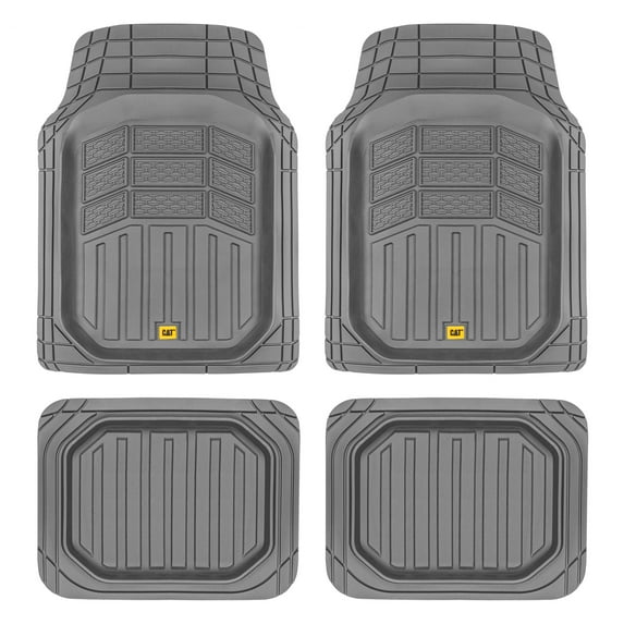 CAT CAMT-9014 (4-Piece) Deep Dish Rubber Truck Floor Mats, Trim To Fit for Car Truck SUV & Van, All Weather Total Protection Durable Liners Heavy Duty Odorless