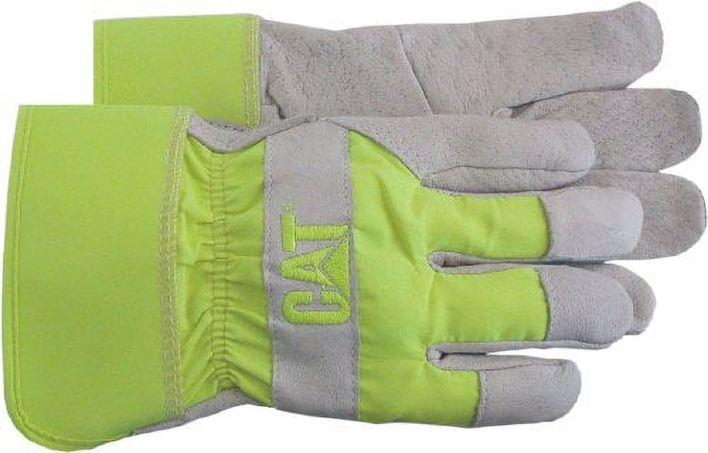 CAT CAT013103L Mens Size Large Gray/Green Pig Skin Palm Work Gloves - image 1 of 2